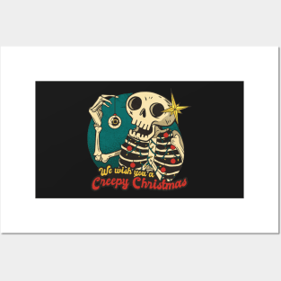 Skeleton Christmas Cartoon Posters and Art